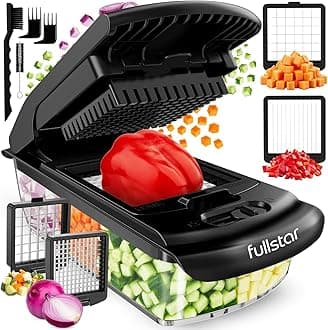 Fullstar The Original Pro Chopper - Vegetable Chopper and Spiralizer, Food Chopper with Container, Fruit Slicer, Kitchen Gadgets & Accessories, Home Essentials (2 in 1, Black)
