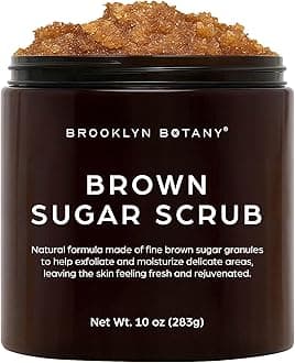 Brooklyn Botany Brown Sugar Body Scrub - Great as Face Scrub & Exfoliating Body Scrub for Acne Scars, Stretch Marks, Foot Scrub, Great Gifts For Women - 283 g