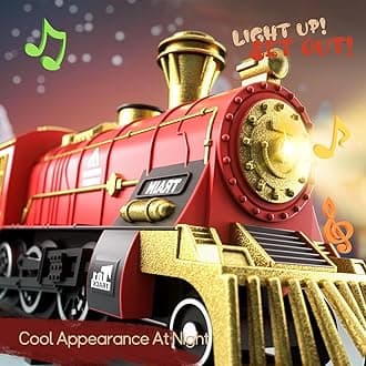 Train Set Toy for Kids Toddler Ages 3-8, Toy Electric Train Set with Lights & Sound for Under Christmas Tree, Christmas Toys with Steam Locomotive for Boys Kids Ages 3 4 5 6 7 8+, Birthday Gifts Toys
