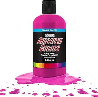 U.S. Art Supply Opaque Hot Pink Acrylic Special Effects Airbrush Paint - 8oz Ready to Spray Air Brush Paint for Nails, Models, Fabric - Water-Based Air Brush Painting