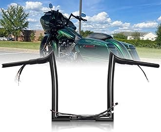 TIGERSGATE Black PREWIRED 1.5" Fat Ape Hanger Handlebar 14" Rise Compatible With Harley Road Glide & Road Glide Special & Road Glide Ultra