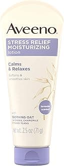 Aveeno Stress Relief Moisturizing Body Lotion with Lavender, Natural Oatmeal and Chamomile & Ylang-Ylang Essential Oils to Calm & Relax, Non-Greasy, TSA-Approved Travel Size, 2.5 oz (Pack of 3)