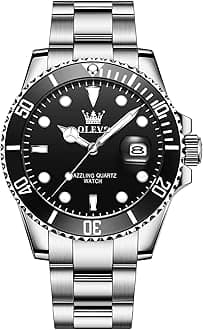 - Men's Stainless Steel Watch, Big Face Easy to Read Analog Quartz Dress Watches, Classic Rotating Bezel Waterproof Luminous Hands Date Mens Wristwatch