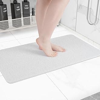Non-Slip Bathtub Mat, Anti Slip Shower Mat, Fast Drying Bathtub Mats, Foot Scrubber Mat, Anti Slip Mat for Tub, Floor, Bathroom, Kitchen, Home, Hotel (White 32"×17")