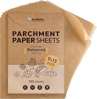 Heavy Duty Baking Paper Sheets 100 Pcs,9X13 Inchs (23x33 cm) Katbite Precut Parchment Paper for Baking Cookies, Bread, Meat, PizzaThe Forest Stewardship Council