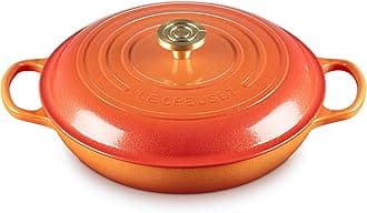 Enameled Cast Iron Signature Braiser 3.5 qt., Flamme Doree with Crucible Knob