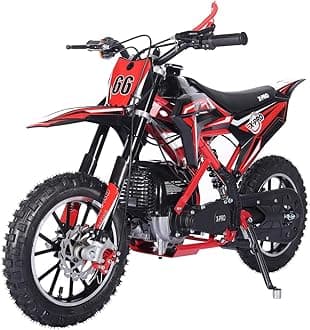 X-Pro Hawk Mini Dirt Bike, Gas Power 4-Stroke, 40CC, 10" Wheels, Red