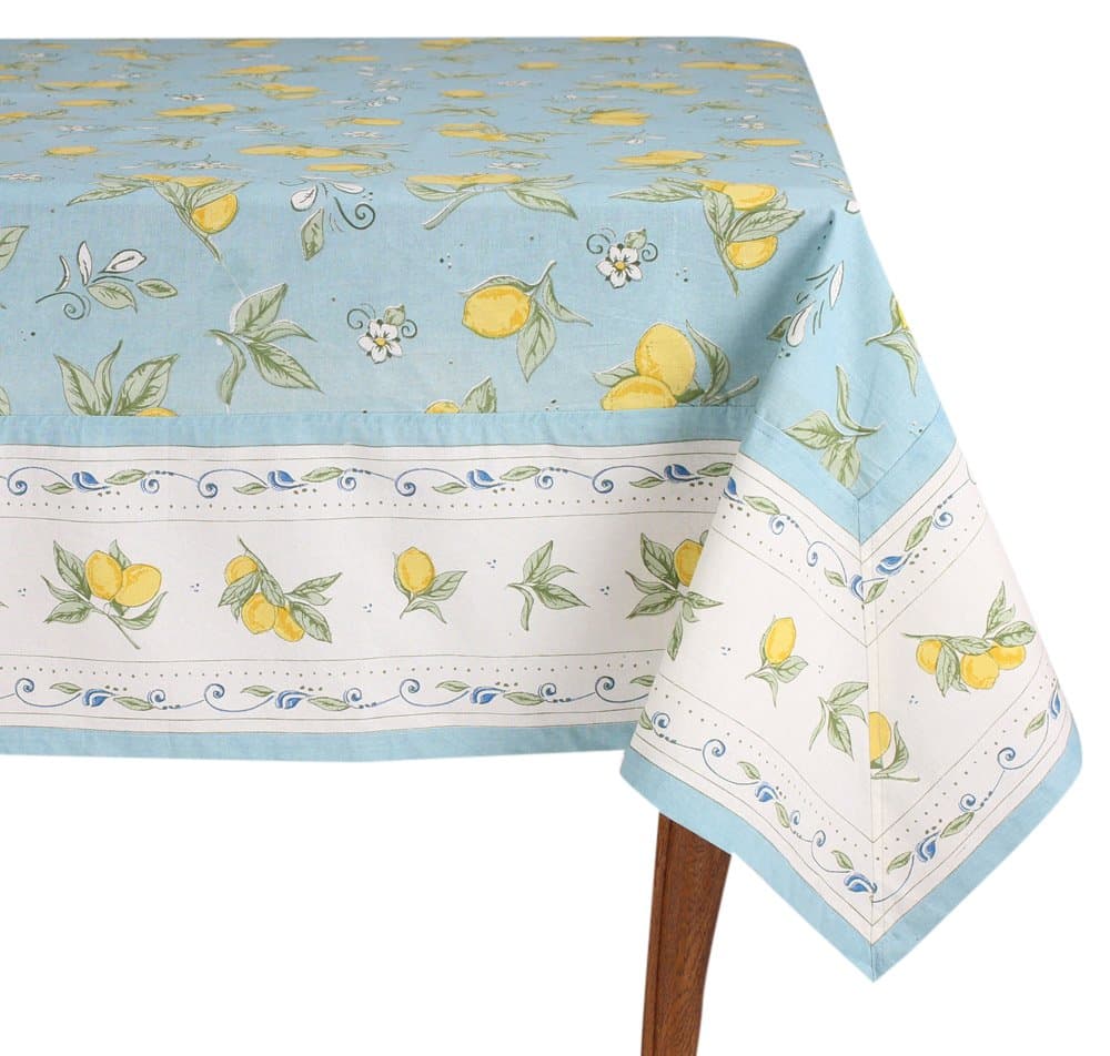 Mahogany Lemon Blue Rectangle Tablecloth