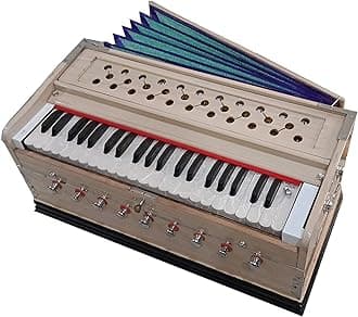 Best Harmonium 9 Stopper, Chudidaar Bellow, 42 Key, Two Reed(Bass-Male),3 1/2 Octave,Kapler, Harmonium With Cover By Bajaj Collection (NATURAL 9 sTOPPER)