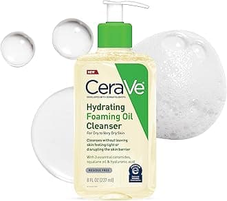 CeraVe Hydrating Foaming Oil Cleanser | Moisturizing Oil Cleanser for Face & ...