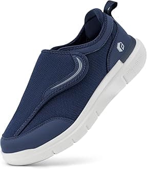 FitVilleMens Extra Wide Fit Diabetic Shoes with Adjustable Strap Easy Close Walking Trainers for Swollen Feet Plantar Fasciitis V9