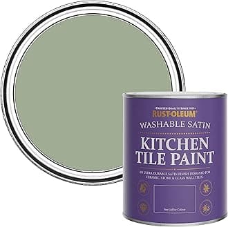Rust-Oleum Green water resistant Kitchen Tile Paint in Satin Finish - Bramwell 750ml