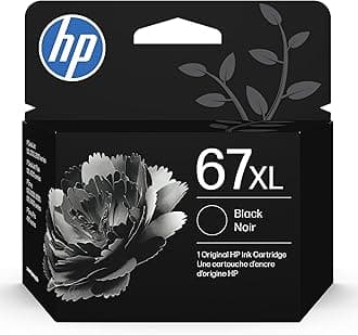 HP 67XL Black High-yield Ink Cartridge for HP Printers | Works with Printer Series: DeskJet 1255, 2700, 4100, ENVY 6000, 6400 Series | Eligible for Instant Ink | 3YM57AN