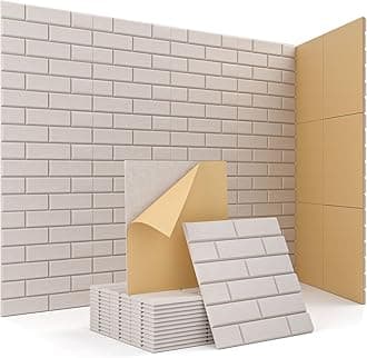Soundproof Wall Panels, Kuchoow Acoustic Panels Self-Adhesive, 18 Pack Acoustic Wall Panels High Density, Sound Proof Panels for Walls Home Studio Office 12" X 12" X 0.4" Beige