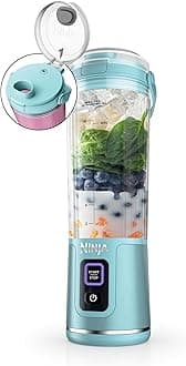 Blast Portable Blender, Cordless, 18oz. Vessel, Personal Blender For-Shakes and Smoothies, BPA Free, Leakproof-Lid and Sip Spout, USB-C Rechargeable, Dishwasher Safe Parts, Tinted Aqua, BC151AQ