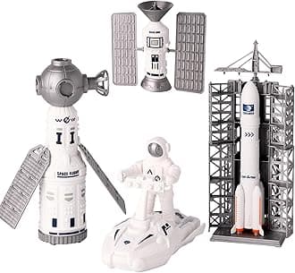 Space Explorer Toy | Kit, Space Toys Set with Astronaut Figure, Double Satellite, Pointy Rockets and Launch Towers, Space Scooter, Astronaut Exploration Gift | for Exploring Boys and Girls |