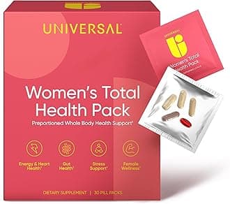 Women's Total Health Daily Vitamin Packs - All in One Multivitamin for Women, Essential Vitamins & Minerals for Energy, Stress, Digestion & Gut Health, Female Wellness Supplement, 30 Packets