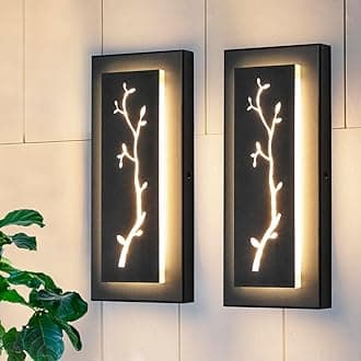 2 Pcs Outdoor Sconce Lighting, Black Exterior Light Fixtures Wall Mount, Modern Outdoor Sconce Lighting for House 3000K Warm White Waterproof,Porch Hallway Front Door Lights 360°Beam Angle 9W