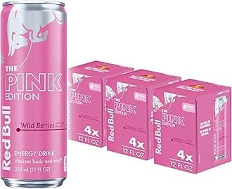 Red Bull Wild Berries, Pink Edition, with 114mg Caffeine plus Taurine & B Vitamins, 12 Fl Oz, Pack of 12 Cans