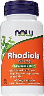 NOW Foods - Rhodiola Extract 500mg. 60 Vegetarian Capsules 53175