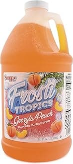 Frosti Tropics Georgia Peach Slushy Mix, Slushie Syrups for Machine, Granita Slushy Syrup, Kid Slushie Machine Mix, Slushy Mix For Frozen Drink Machine, 1/2 Gallon