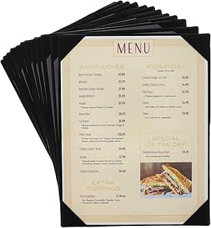 Juvale Black Restaurant Menu Cover Holders (12 Pack)