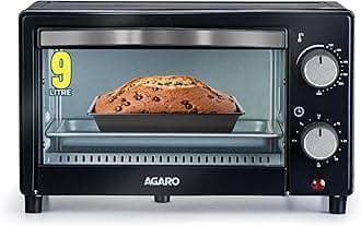 Marvel 9L OTG Oven 800W, Compact Toaster Griller for Baking, Toasting & Grilling, Adjustable 100°C-250°C, 30-Min Timer with Ready Bell, Auto Shut-Off, Tempered Glass Door, Bake Pan, Tong & Rack
