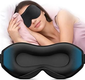 UmisleepSleep Mask, Eye Mask for Sleeping – Perfect for Side Sleepers, 3D Ultra Soft Comfortable Eye Mask for Women, Men with Adjustable Strap, Ideal Blindfold for Sleep, and Naps, Midnight Black