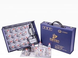 Hansol Professional Cupping Therapy Equipment Set with Pumping Handle 17 Cups & English Manual (Made in Korea)