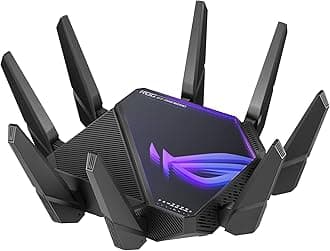 ASUS ROG Rapture WiFi 6E Gaming Router (GT-AXE16000) - Quad-Band, 6 GHz Ready, Dual 10G Ports, 2.5G WAN Port, AiMesh Support, Triple-Level Game Acceleration, Lifetime Internet Security, Instant Guard