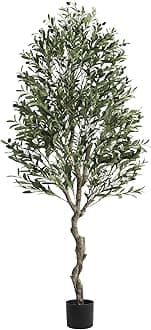VIAGDO Artificial Olive Tree, 6.23ft Tall, 1728 Leaves, Silvery-Green, Perfect for Home Office Living Room Decor, All Seasons