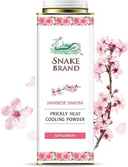 Prickly Heat Cooling Powder for Everyday Use - Anti-Chafing, Heat Rash Relief, Soft Sakura Scent (9.9 Oz / 280g)