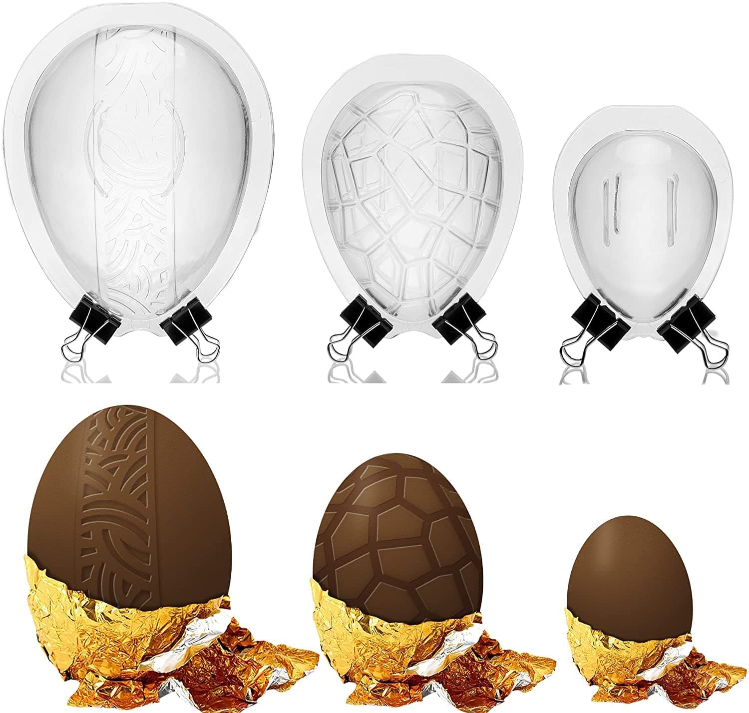 3PCS Easter Egg Mold 3D Dinosaur Egg Silicone Baking DIY Molds for 3D Plastic Easter Egg Trays Fillable Easter Cake Cooking Supplies Spare