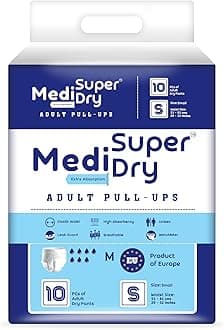 Adult Diaper Pants | Small (S) |Waist 51-81 cm (20-32 inches) |High Absorbency -10 Hrs |Rash-Free |Leakproof |Breathable |Odourless |Elastic Waist |For Men & Women | 10 Units, Pack of 1