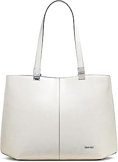 Womens Granite Geometric Tote Bag – Vegan Leather, Monogram, 3 Pockets Calvin Klein Granite Geometric Tote