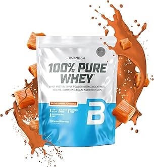 100% Pure Whey | Protein Powder with BCAA and Glutamine | Gluten-Free, Palm Oil Free | 21g Protein per Serving, 1 kg, Salted Caramel