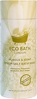 Muscle & Joint Epsom Salt Bath Soak - Tube 1kg, Magnesium Bath Salts Infused with Lemongrass, Peppermint, Eucalyptus, and Black Pepper Essential Oils,Bath Salt for Recovery