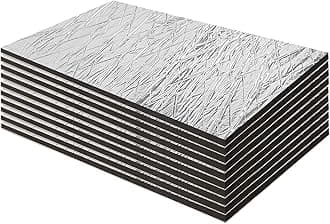 10 Pcs 7mm Car Sound Deadener Deadening Mat,40cm×25cm 1sqm Noise and Heat Insulation Close Cell Foam Material with Self-Adhesive Auto Waterproof Moistureproof Damping Sheets