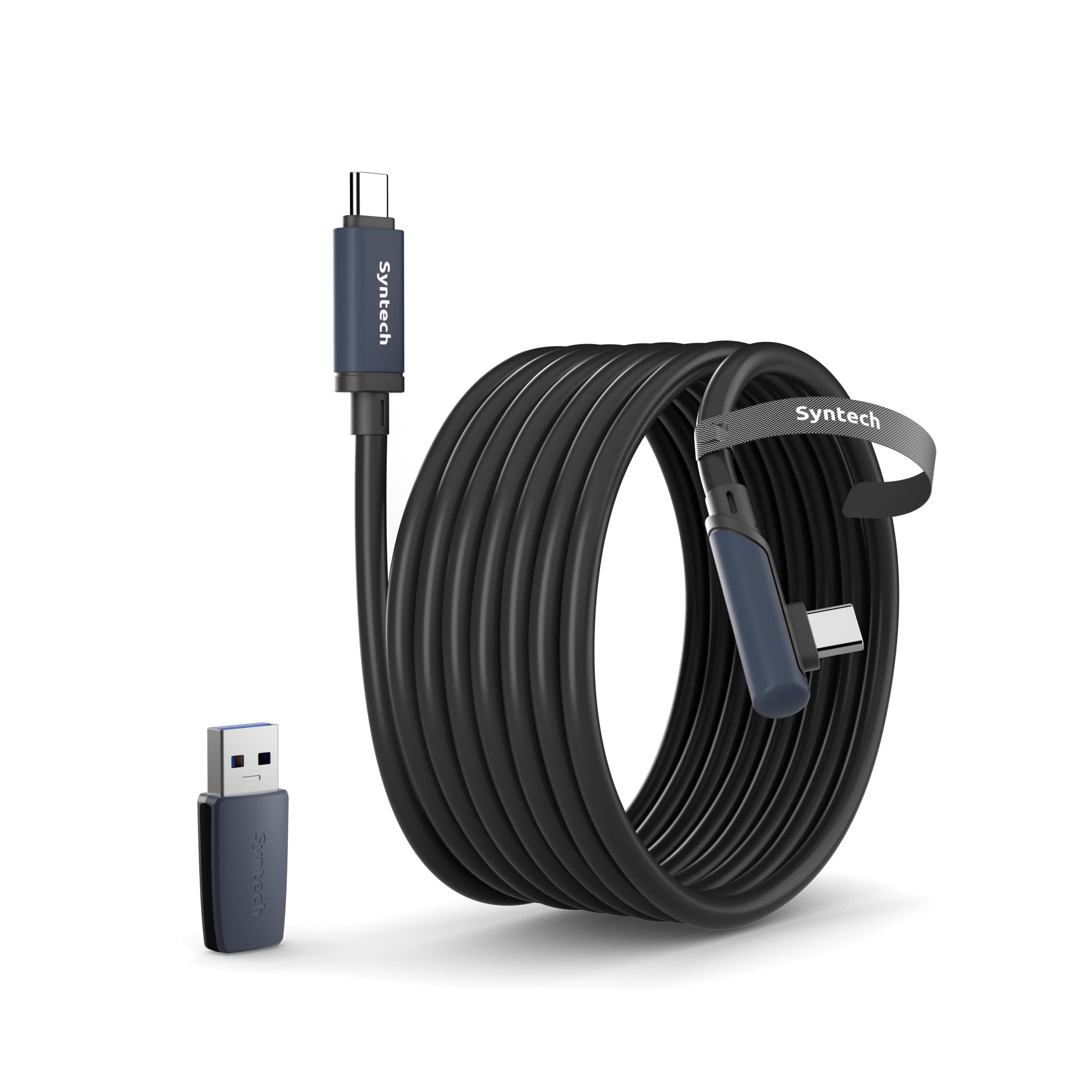 Syntech Link Cable 16FT Compatible with Oculus/Meta Quest 3/Quest 3S/Quest2/Pro/Pico 4 and PC/SteamVR, Upgraded Type C with USB 3.0 Adapter, High Speed Data Transfer Cord for VR Headset, Black
