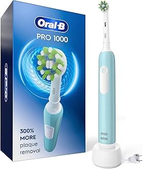 1000 CrossAction Electric Toothbrush, Green, Powered by Braun