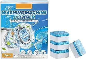 12 Pack Washing Machine Cleaner Descaler, Solid Deep Cleaning Tablet, Washer Cleaner Tablets, Deep Clean Front & Top Load Washer
