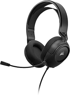 Corsair HS35 v2(Universal 3.5mm connectivity with PC,Xbox,PS, 50mm Audio Drivers,Floating Headband,Omni-Directional mic,On-Ear Volume Controls), Carbon
