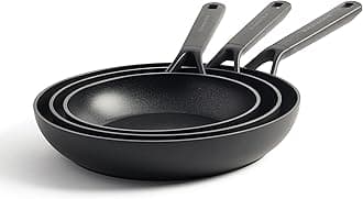 KitchenAid Classic Forged Hard Anodized PFAS-Free Healthy Ceramic Non-Stick, 20 cm, 24 cm and 28 cm Frying Pan Set, Induction, Oven Safe, Black