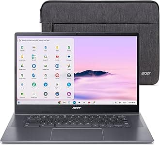 Chromebook Plus 515 Laptop with Google AI – 15.6" Full HD 1920 x 1080 IPS Touch Display | Intel Core i3-1305U | 8GB LPDDR5X | 256GB SSD | Wi-Fi 6E | FHD Camera | Chrome OS | CB515-2HT-33M4