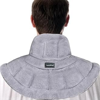 SuzziPad Neck Heating Pad Microwavable for Discomfort Reduction, Shoulder Heated Pads for Chronic Necks Fatigue, Reduce Muscle Tightness & Stress, Microwave Warmer with Moist Heat, Grey