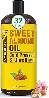 Seven Minerals Cold Pressed Sweet Almond Oil for Skin & Hair (32fl. oz)
