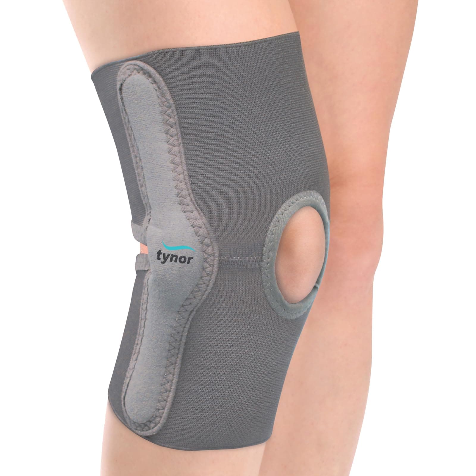 TYNOR Elastic Knee Support, Grey, Medium, 1 Unit