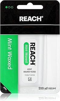 Reach Waxed Dental Floss | Effective Plaque Removal, Extra Wide Cleaning Surface | Shred Resistance & Tension, Slides Smoothly & Easily, PFAS FREE | Mint Flavored, 200 Yards, 1 Pack