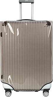 Explore Land Travel Luggage Cover Air Approve Suitcase Protector Fits 18-32 Inches Case, Clear Gray, S, Clear Gray