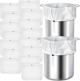 Chumia 15 Pack Brew Bags Reusable Extra Large 26 x 22'' Fine Mesh Strainer Cold Brew Filters Drawstring Cheese Cloth Straining Bags Wine Making Supplies for Fruit Cider Beer